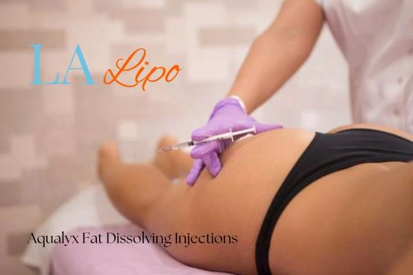 Woman having fat dissolving injections Apsley on thighs