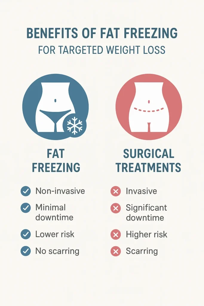 graphic showing the benefits of fat freezing Apsley