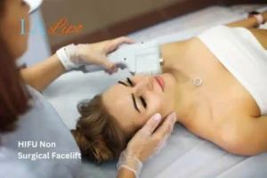 Woman having Hi-Fu to reduce wrinkles Apsley.
